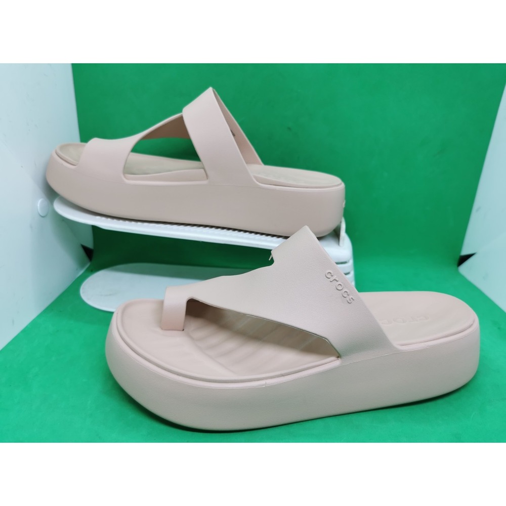 Crocs Getaway Platform Toe Loop 210834 Sandstone … - image 1